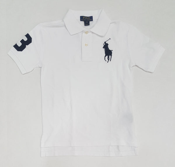 Nwt Kids Polo Ralph Lauren White/Navy Big Pony Polo - Unique Style