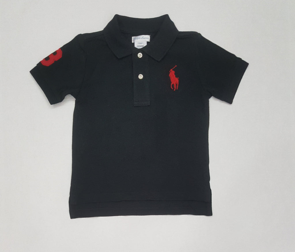 Nwt Kids Polo Ralph Lauren Boys #3 Black/Red Polo (0-24M)
