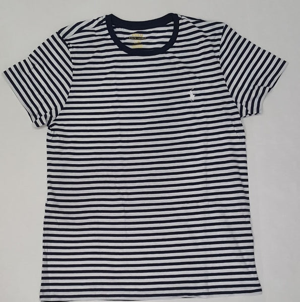 Womens Polo Ralph Lauren Small Pony Navy/Wht Tee - Unique Style