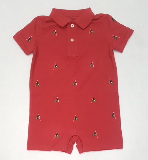 Nwt Infants Polo Ralph Lauren Embroidered Flags Onesie - Unique Style