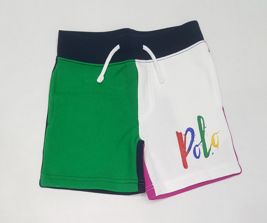 Kids Polo Ralph Lauren Multicolor Script Spellout SweatShorts (2T-7T)