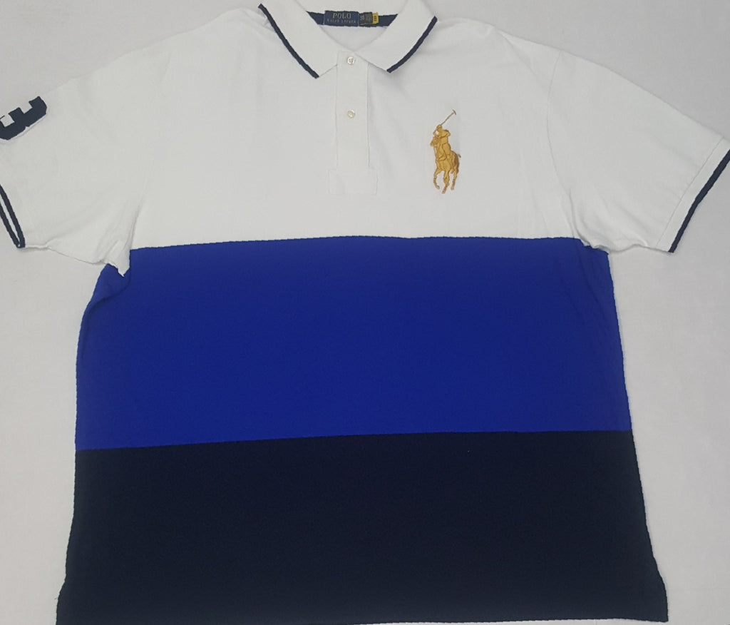 Nwt Polo Big & Tall White/Royal/Navy Big Pony #3 Polo