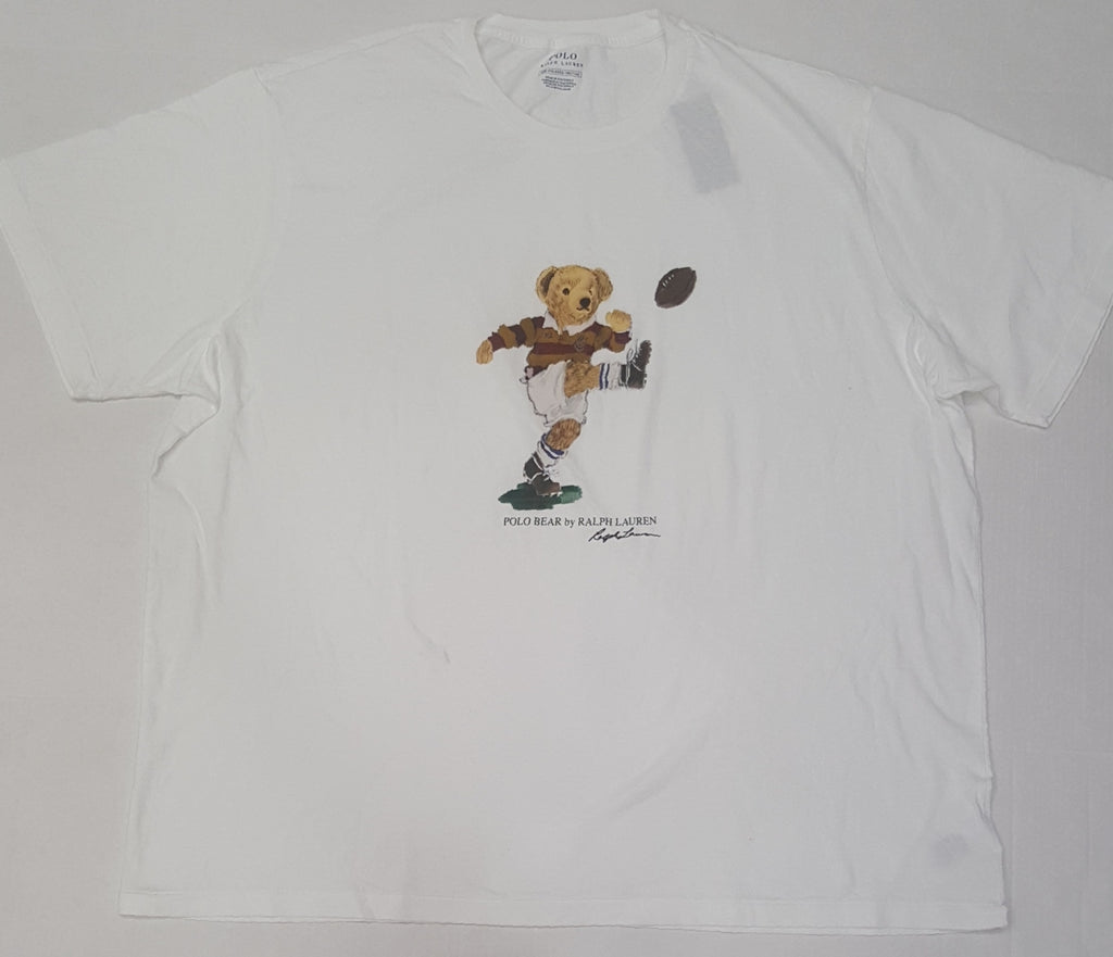 Nwt Polo Big & Tall White Kicker Bear Teddy Bear Tee