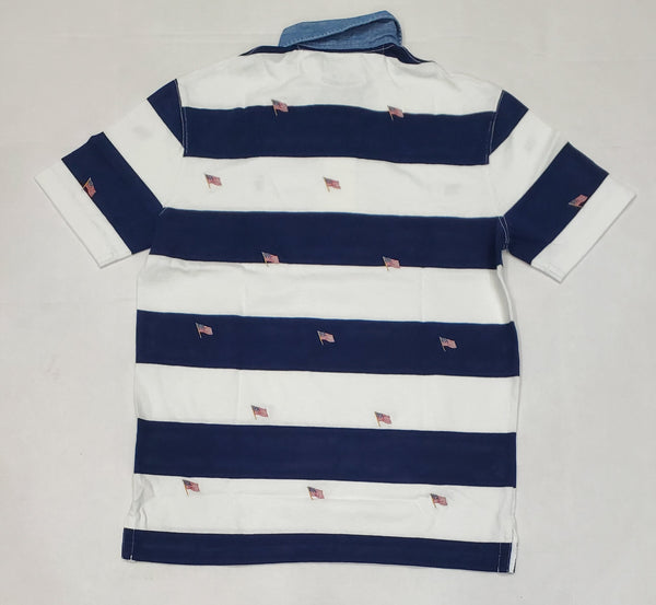 Nwt Polo Ralph Lauren Classic Fit Embroidery Allover USA Flag Polo - Unique Style