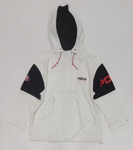 Nwt Polo Ralph Lauren Women's White Polo Sport Windbreaker Patch Jacket - Unique Style