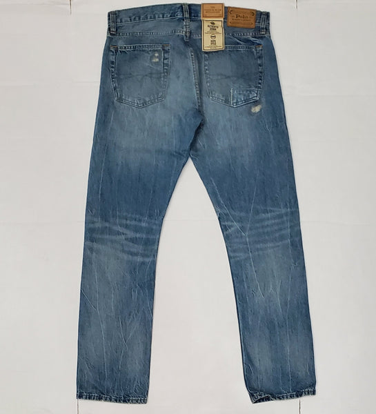 Nwt Polo Ralph Lauren Blue Varick Slim Straight Fit Patch Jeans - Unique Style