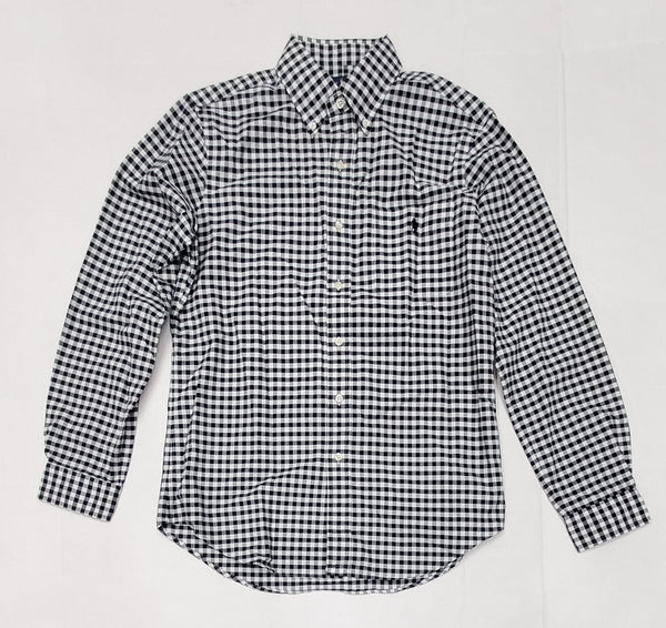 Nwt Polo Ralph Lauren Small Pony Grey/Black Plaid Classic Fit Button Down - Unique Style