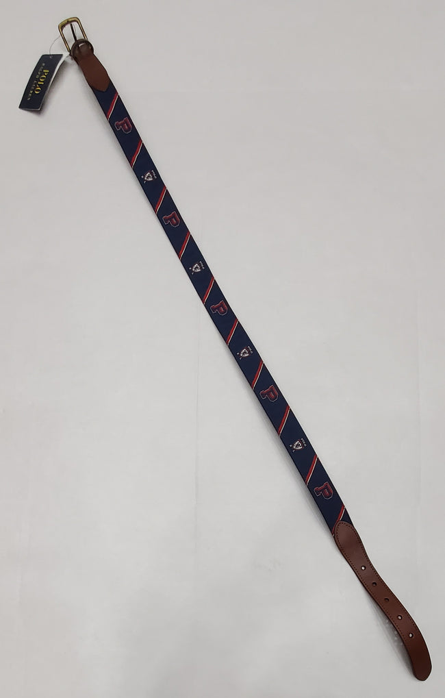 Nwt Polo Ralph Lauren Navy Letterman Webbed Belt - Unique Style