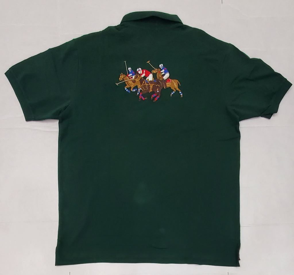 Nwt Polo Big & Tall Triple Pony Pine Green Embroidered Polo