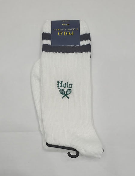 Nwt Polo Ralph Lauren 3 Pack Grey NY /White RL /Navy 67 Socks