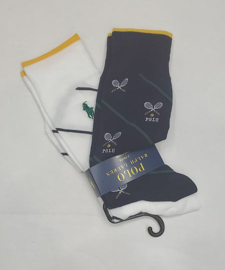 Nwt Polo Ralph Lauren 6 Pack Polo Spell out and pony Ankle Socks