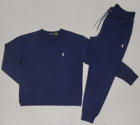 Nwt Polo Ralph Lauren Navy/Burgundy Small Pony Zip Up Jacket With Matching Joggers