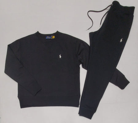 Nwt Polo Ralph Lauren Navy Pullover Color Spellout Hoodie with Matching Joggers