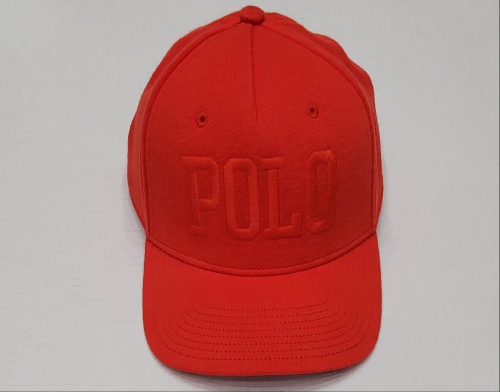 Nwt Polo Ralph Lauren Logo Spellout Red Snapback Hat