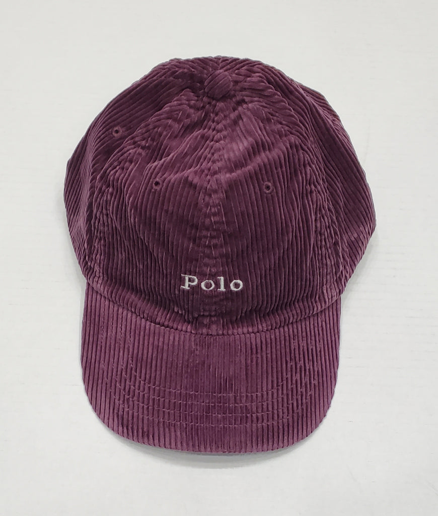 Nwt Polo Ralph Lauren Corduroy Adjustable Leather Strap Hat