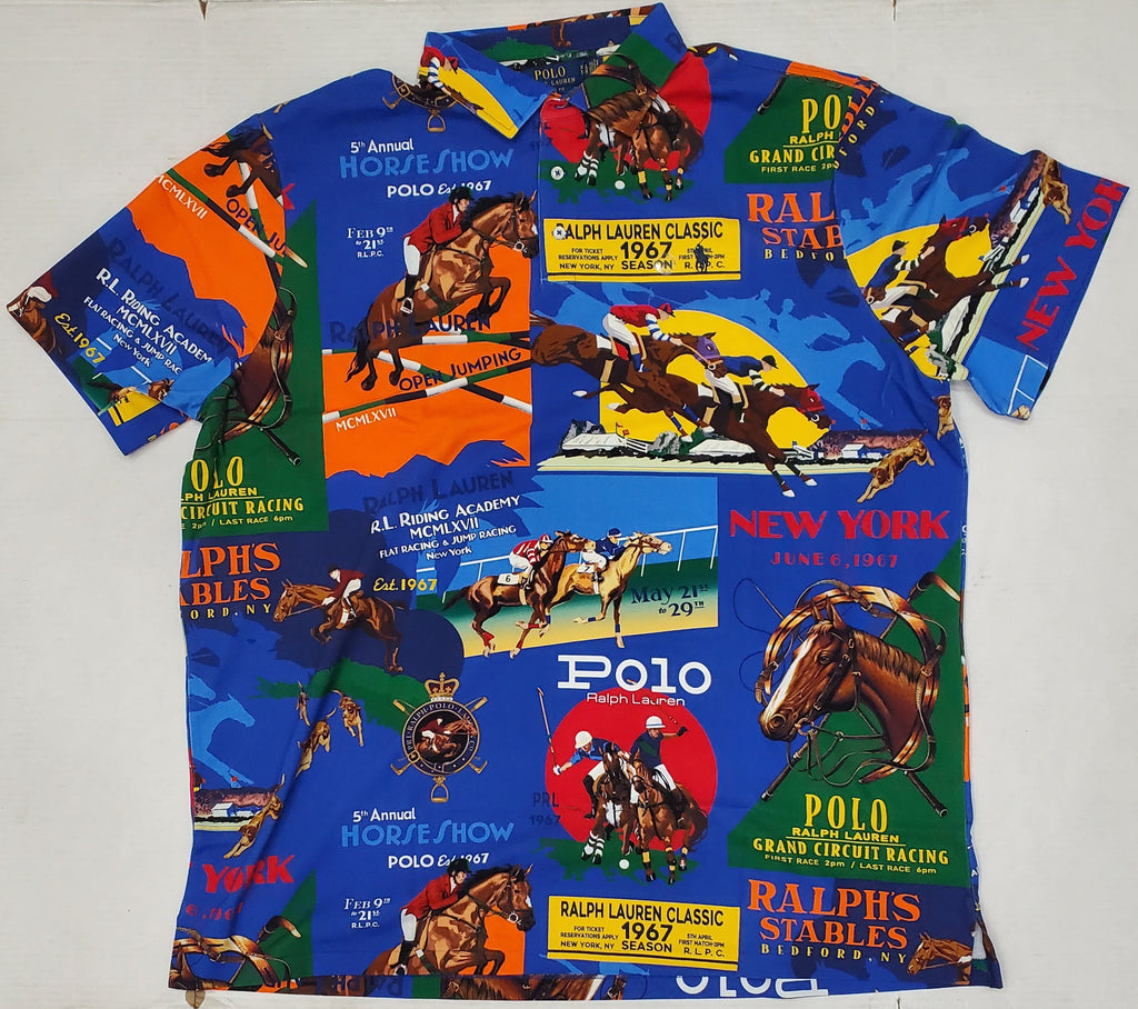 Nwt Polo Ralph Lauren Equestrian Print Classic Fit Polo