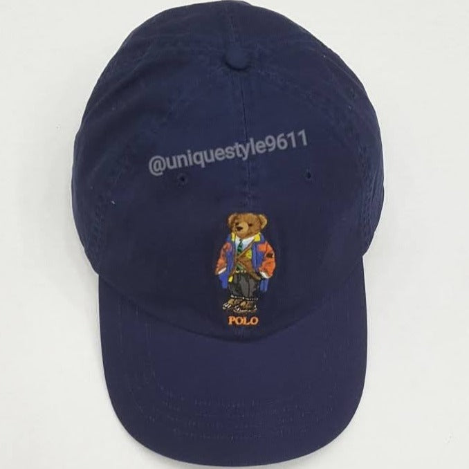 Nwt Polo Ralph Lauren Navy Hi Tech Teddy Bear Adjustable Leather Strap Back Hat