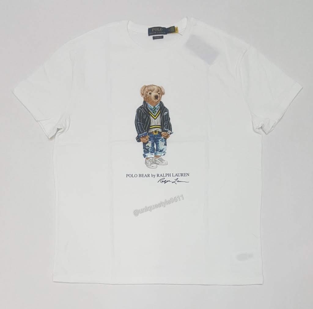 Nwt Polo Ralph Lauren White Blazer Teddy Bear Classic Fit Tee u