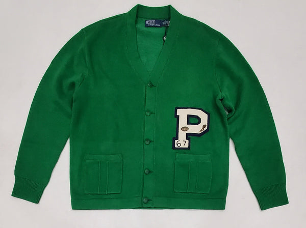 Nwt Polo Ralph Lauren Green 'P' 67 Cardigan - Unique Style