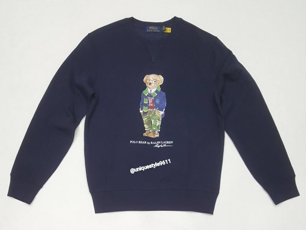 Nwt Polo Ralph Lauren Navy Blue Prep Teddy Bear Sweatshirt