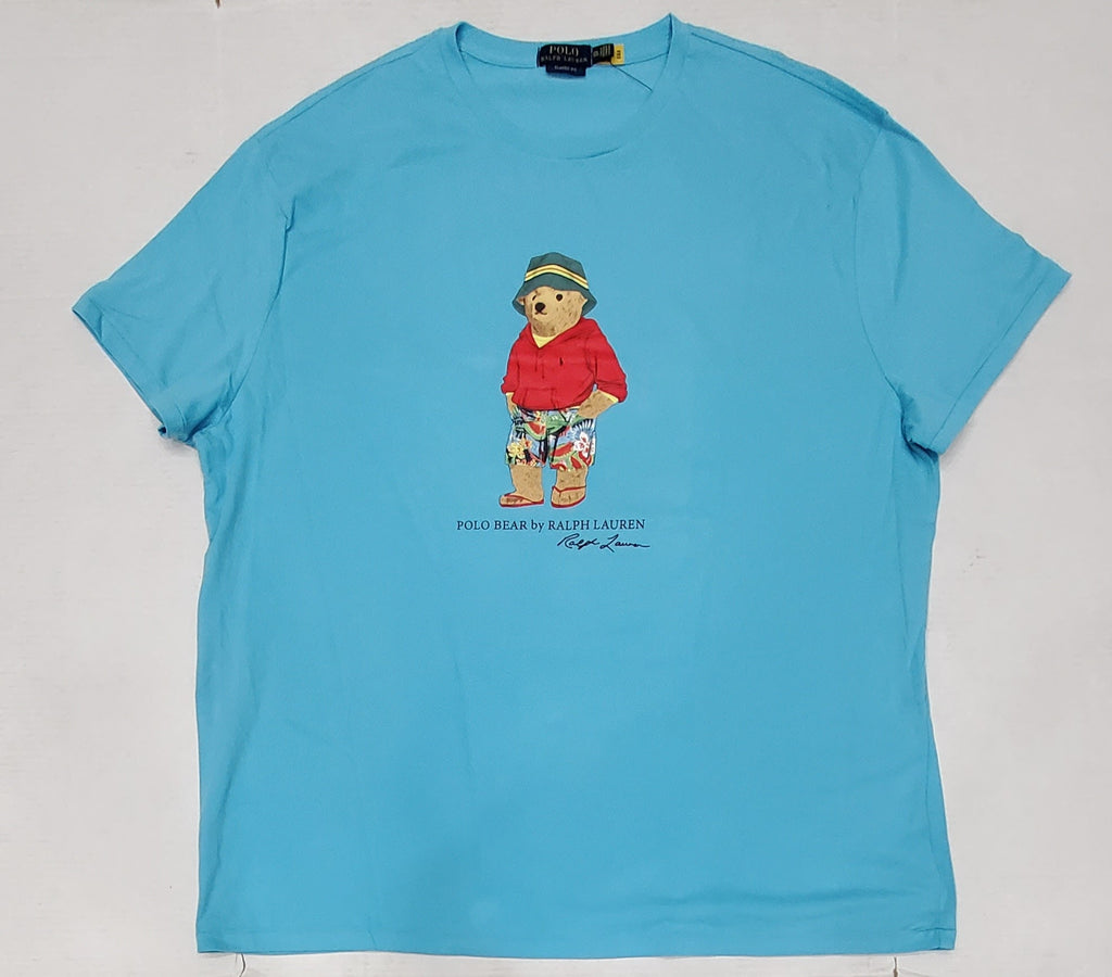 Nwt Polo Ralph Lauren Teal Beach Bucket Teddy Bear Classic Fit Tee u