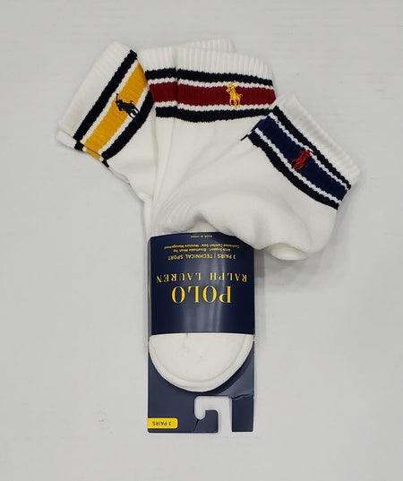 Nwt Polo Ralph Lauren 3 Pack Ankle Spellout Socks