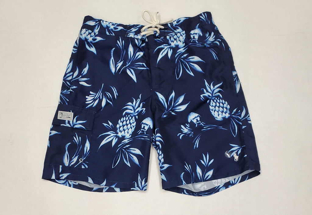 Nwt Polo Ralph Lauren Blue Floral Print Swim Trunks u