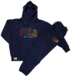 Nwt Polo Ralph Lauren Navy Pullover Color Spellout Hoodie with Matching Joggers - Unique Style