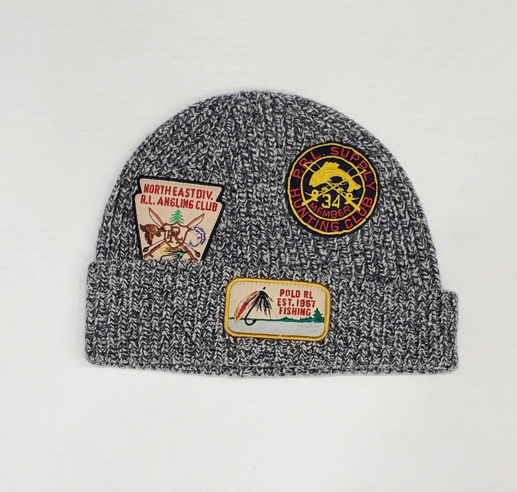 Nwt Polo Ralph Lauren Grey Fishing N.West Trails Patches Skully