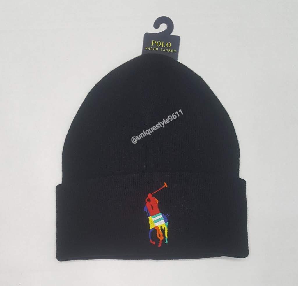 Nwt Polo Ralph Lauren Black/Royal Big Pony /Small Pony Reversible Skully