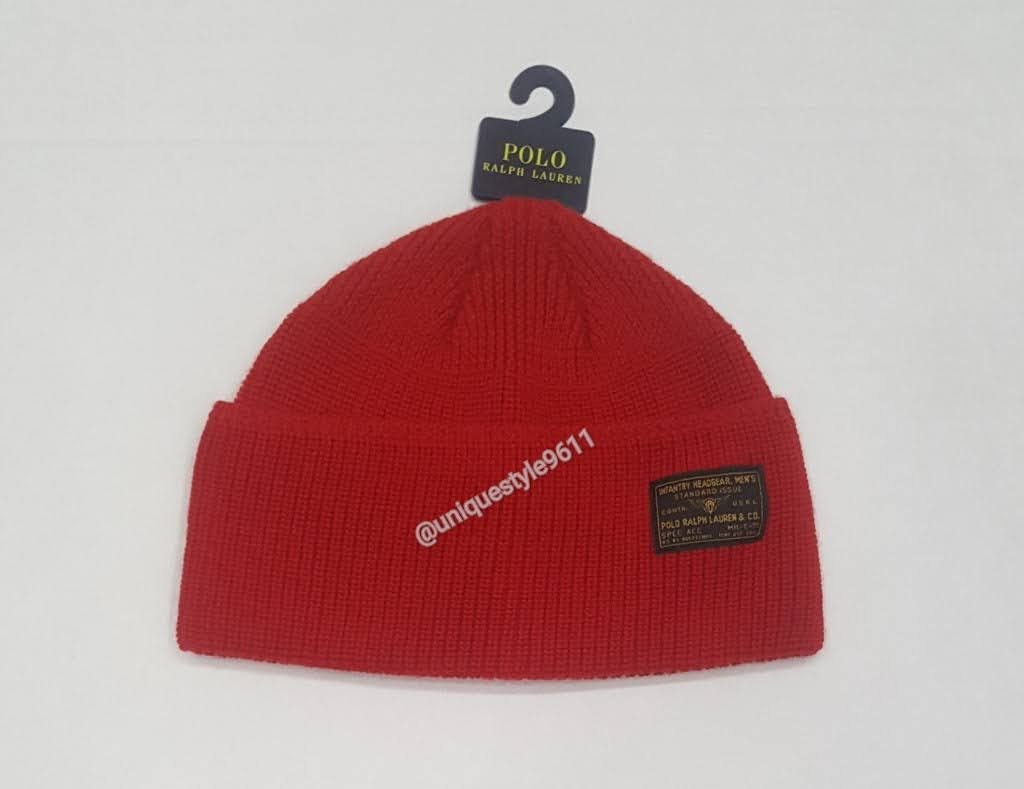 Nwt Polo Ralph Lauren Red Infantry Headgear Patch Skully