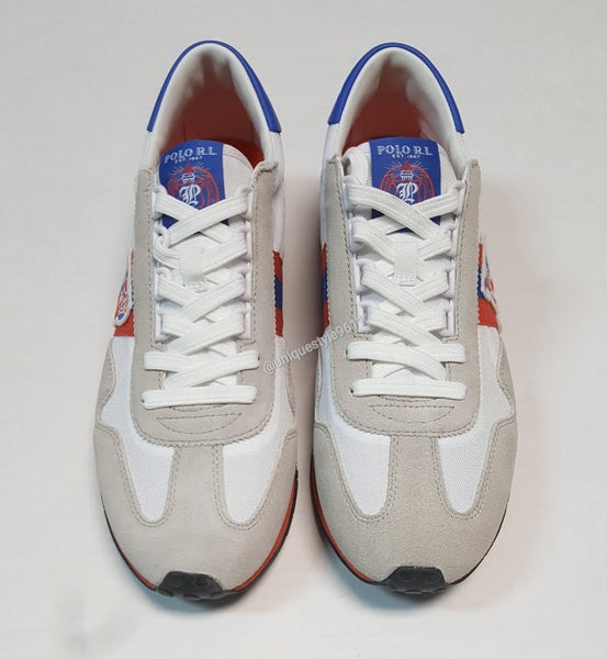 Nwt Polo Ralph Lauren White/Orange/Grey P-Wing Sneakers - Unique Style