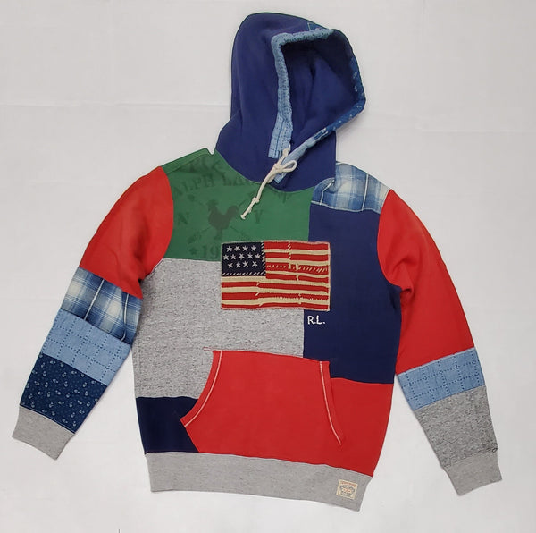 Nwt Polo Ralph Lauren Flag Patchwork Hoodie - Unique Style