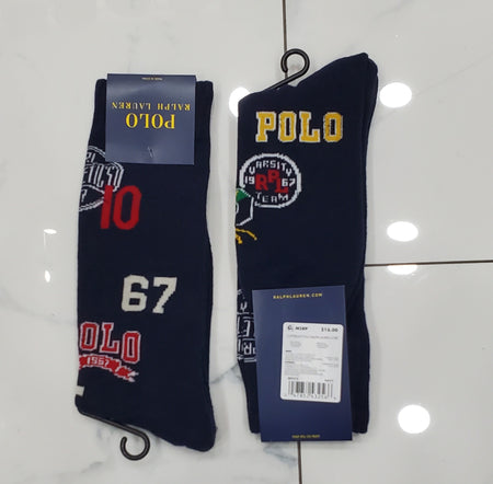 Nwt Polo Ralph Lauren 6 Pack Big Pony/Spellout Socks