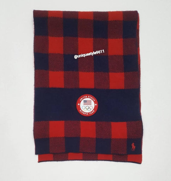 Nwt Polo Ralph Lauren Team USA Buffalo Plaid Scarf - Unique Style
