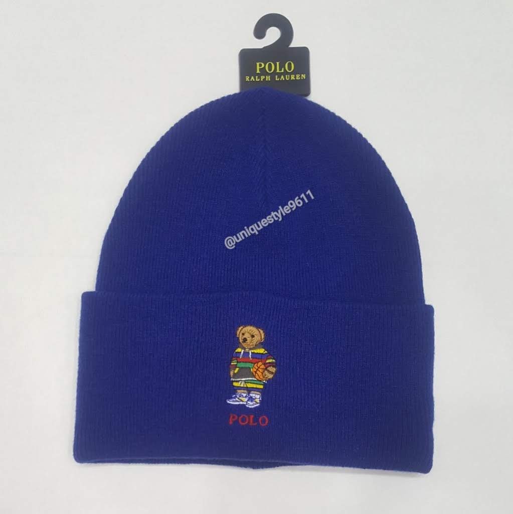 Nwt Polo Ralph Lauren Royal Blue Striped Hoodie Teddy Bear Embroidered Skully