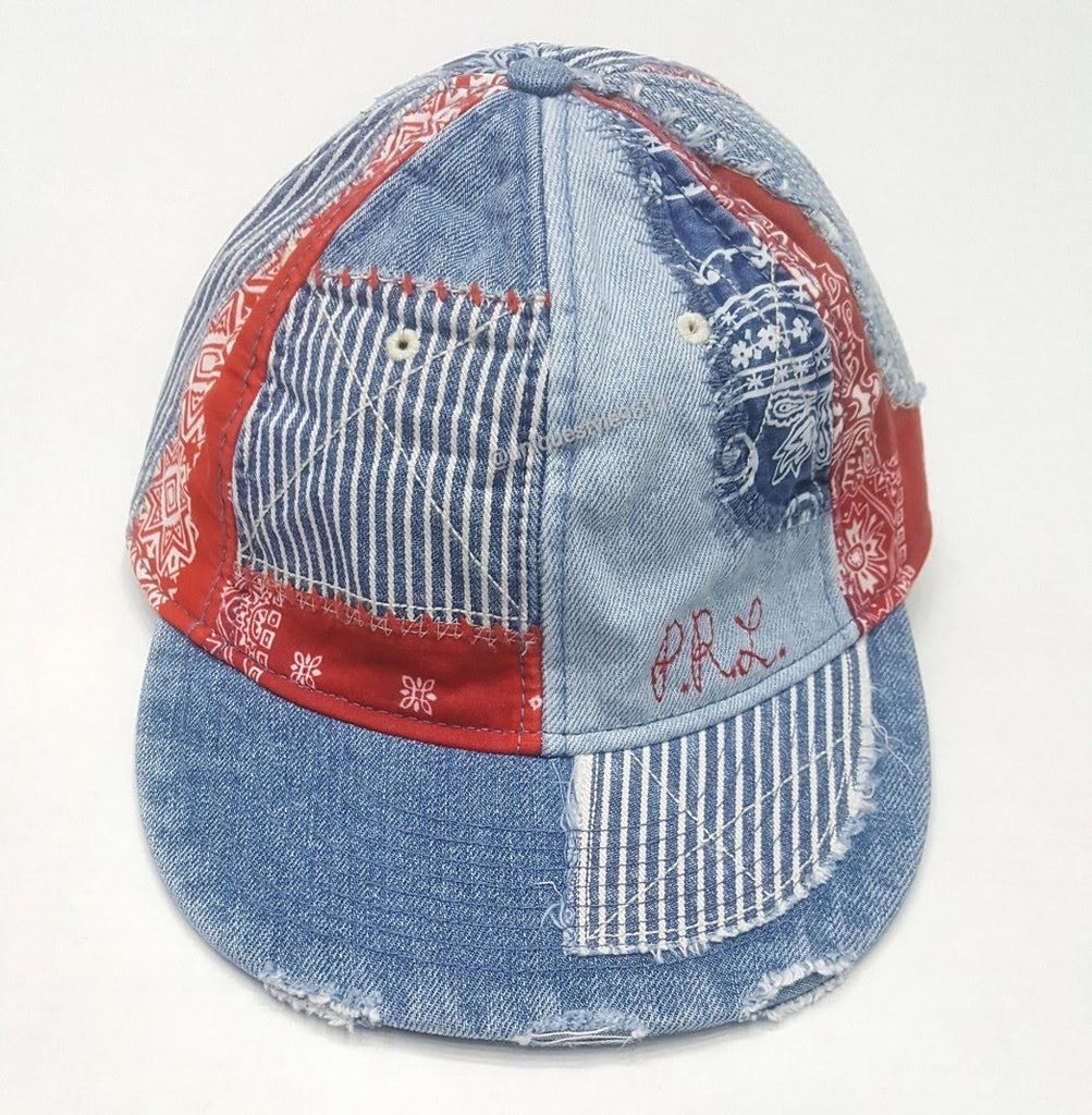 Nwt Polo Patch Work Adjustable Strap Back Hat