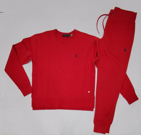 Nwt Polo Ralph Lauren Red WITH Black Small Pony Double Knit Sweatsuit