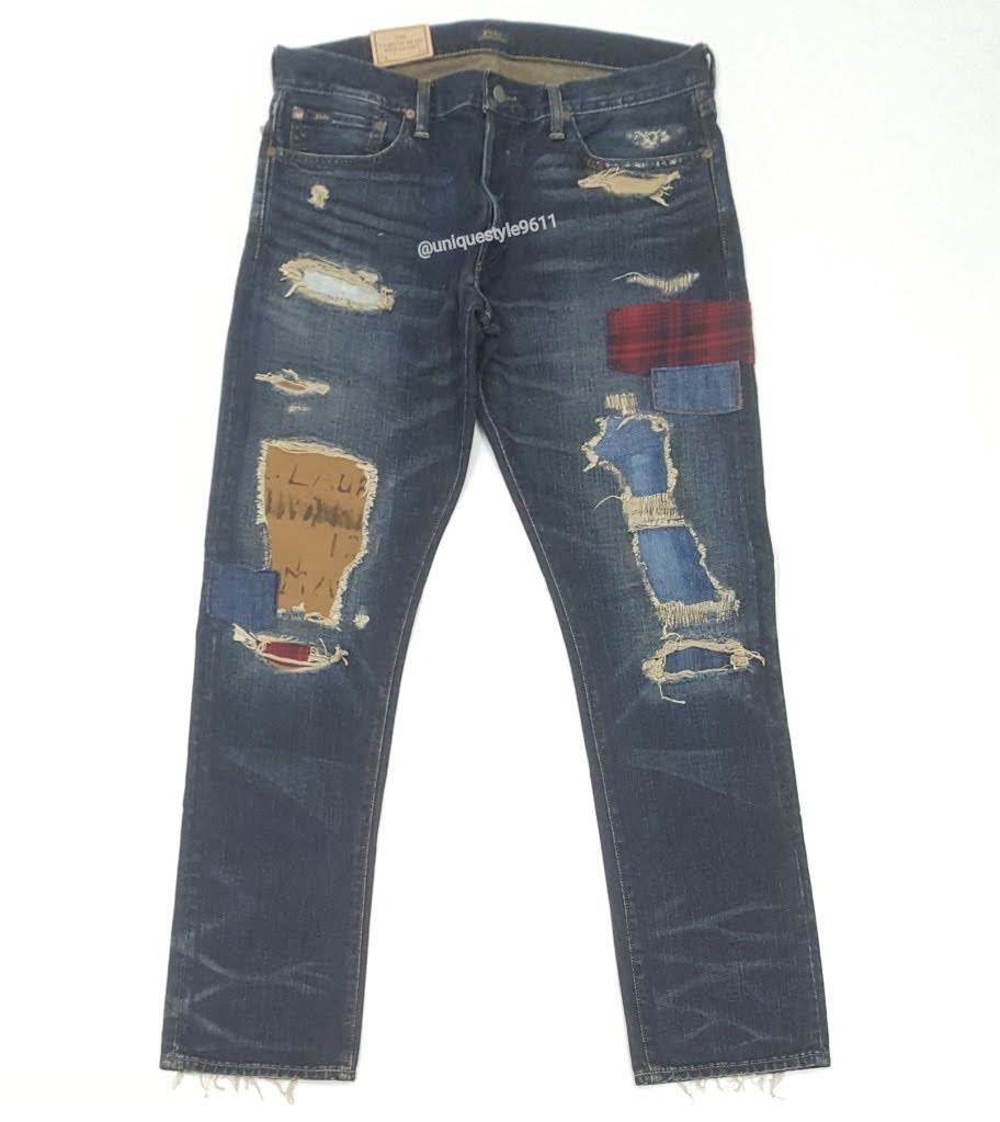 Nwt Polo Ralph Lauren Varick Slim Straight Patch Jeans