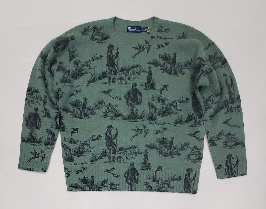 Nwt Polo Ralph Lauren Outdoorsmen Dogs Scenic Wool Sweater