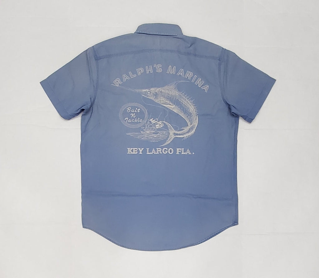Nwt Polo Ralph Lauren Marina Key Largo Fla Embroidered Classic Fit Short Sleeve Button Down