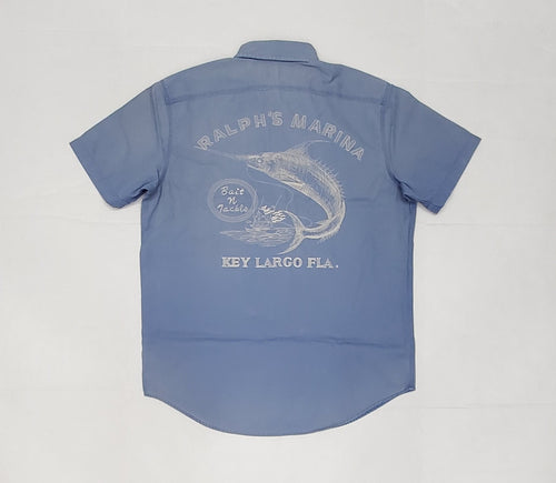 Nwt Polo Ralph Lauren Marina Key Largo Fla Embroidered Classic Fit Short Sleeve Button Down - Unique Style