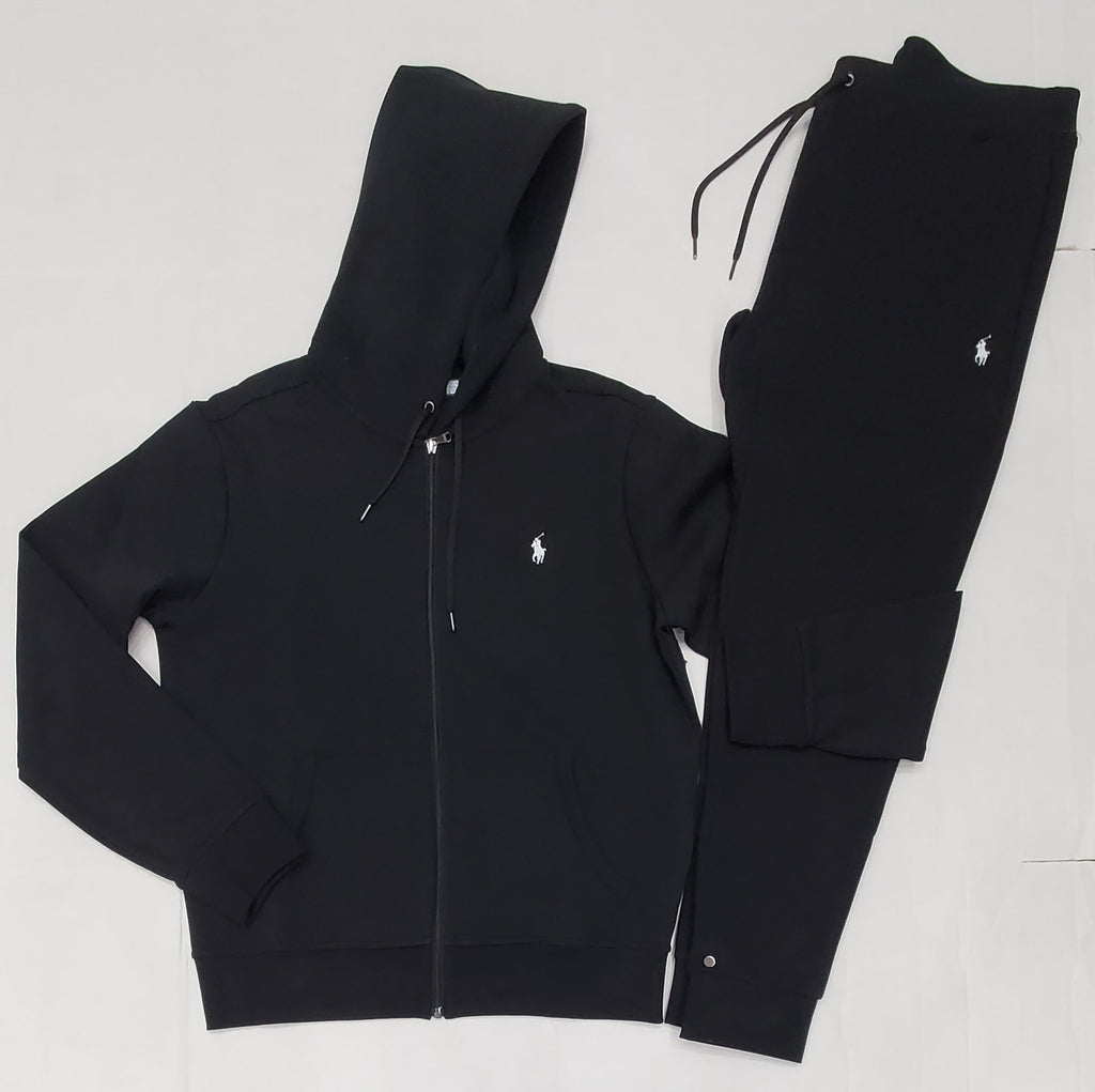 Nwt Polo Ralph Lauren Black with White Small Pony Double Knit Sweatsuit