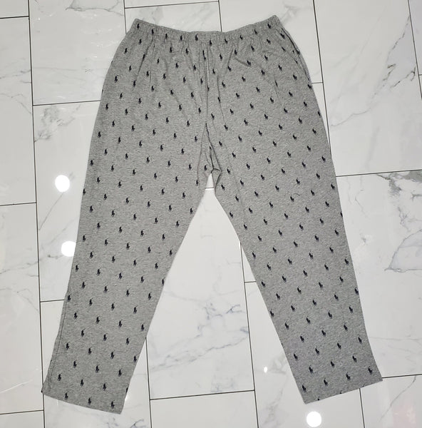 Nwt Polo Big & Tall Grey Allover Pony Print Pajamas - Unique Style