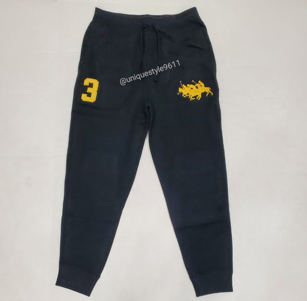 Nwt Polo Ralph Lauren Black Triple Embroidered Pony Joggers