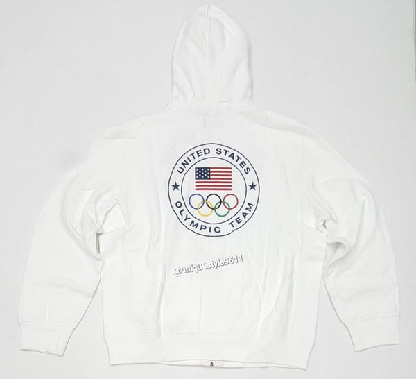Nwt Polo Ralph Lauren White Team USA Olympic Big Pony Zip Up Hoodie - Unique Style