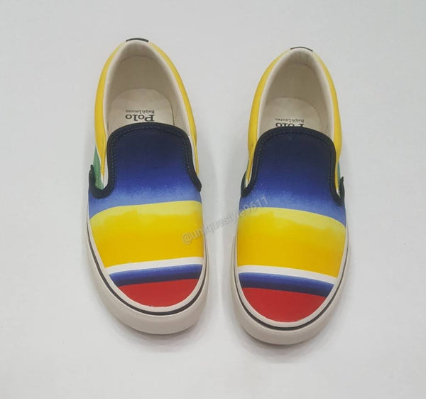 NWT Polo Striped Slip-On Sneakers