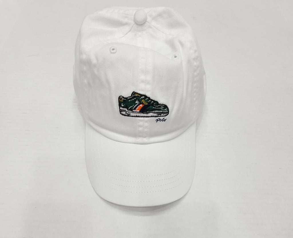 Nwt Polo Ralph Lauren White Sneakers Adjustable Strap Back
