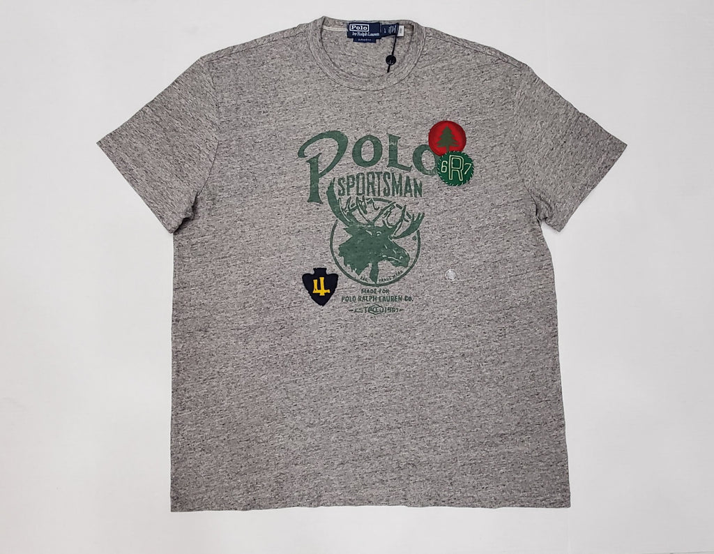 Nwt Polo Ralph Lauren Grey Classic Fit Sportsman Patch Tee