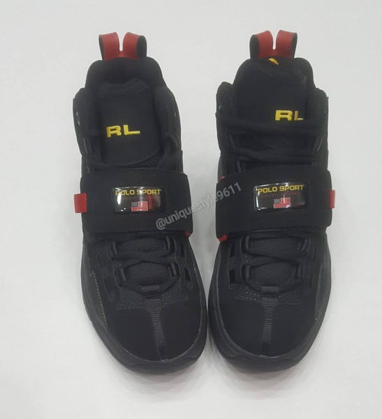 Nwt Polo Ralph Lauren Black Polo Sport High Top Sneakers - Unique Style